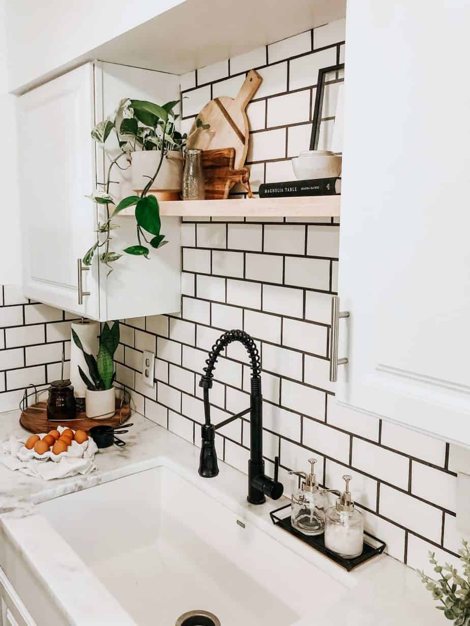 Dark Grout And White Tiles