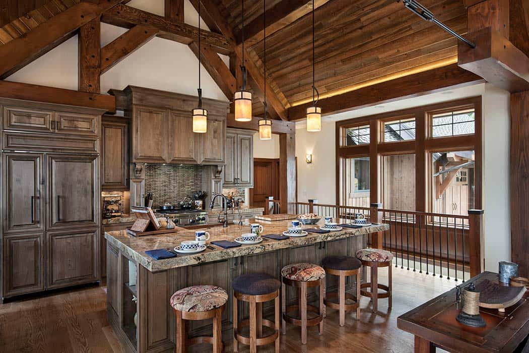 High Arched Ceilings With Wood Beams