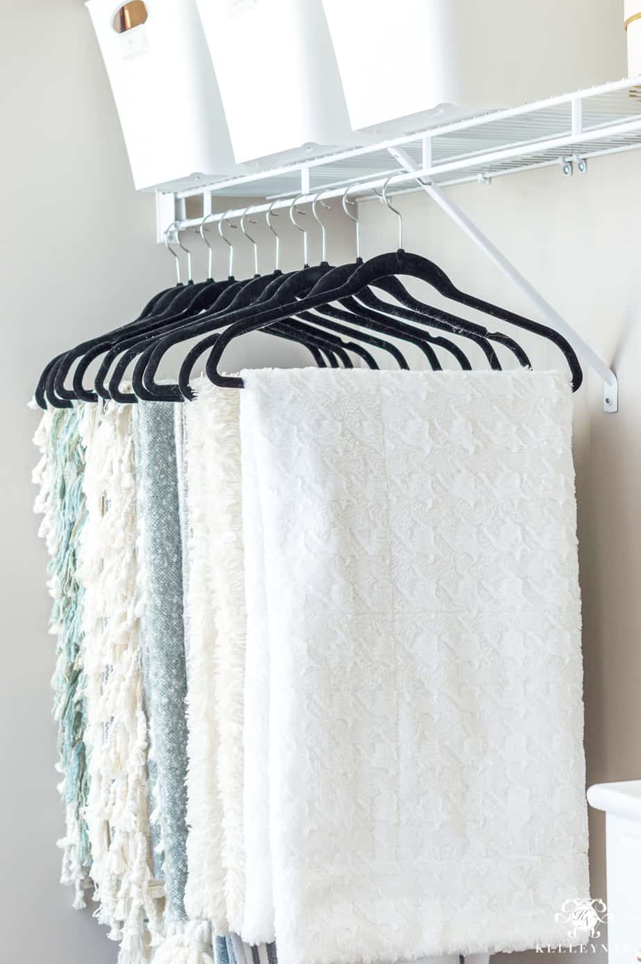 blankets on hangers