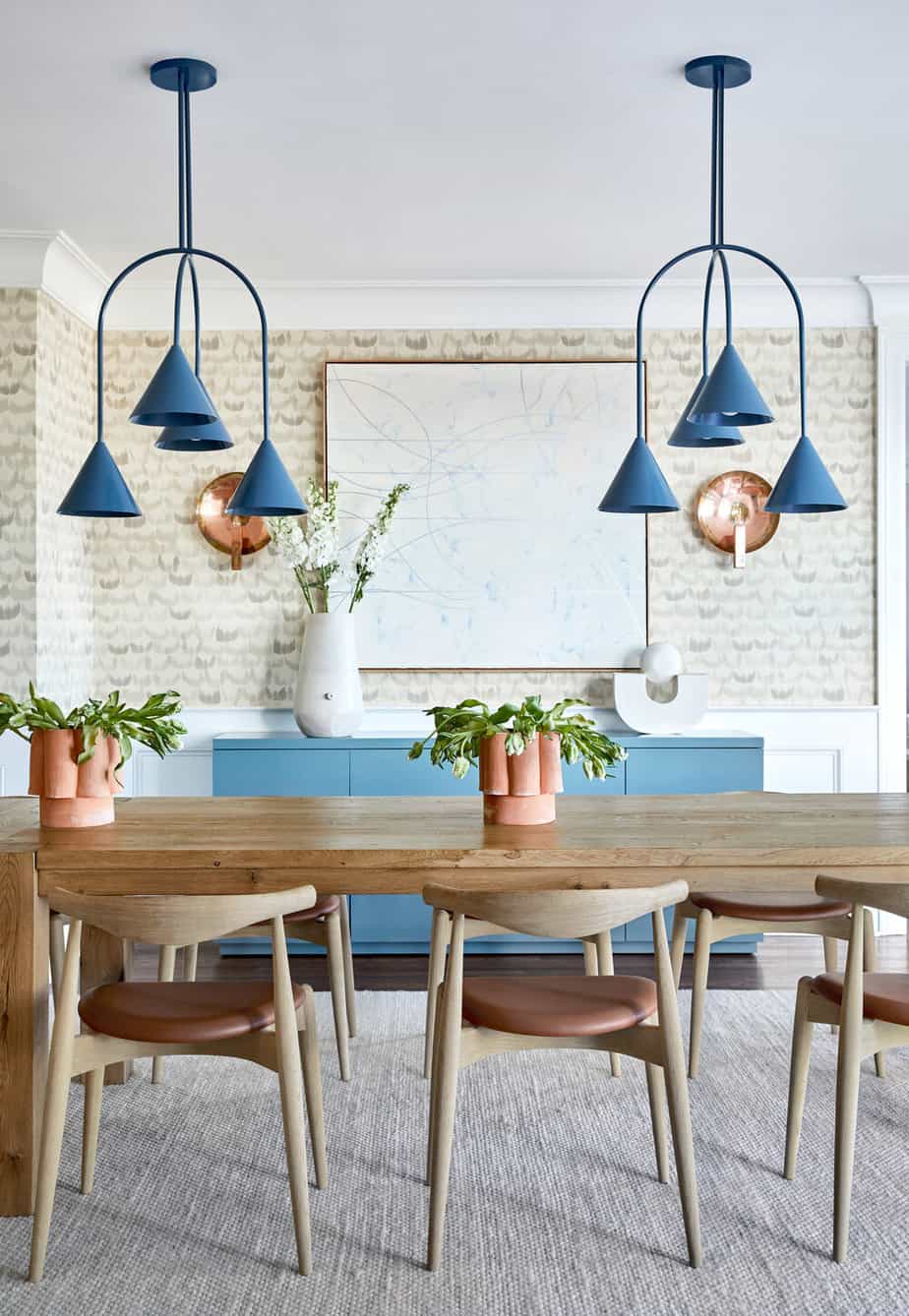 blue chandelier