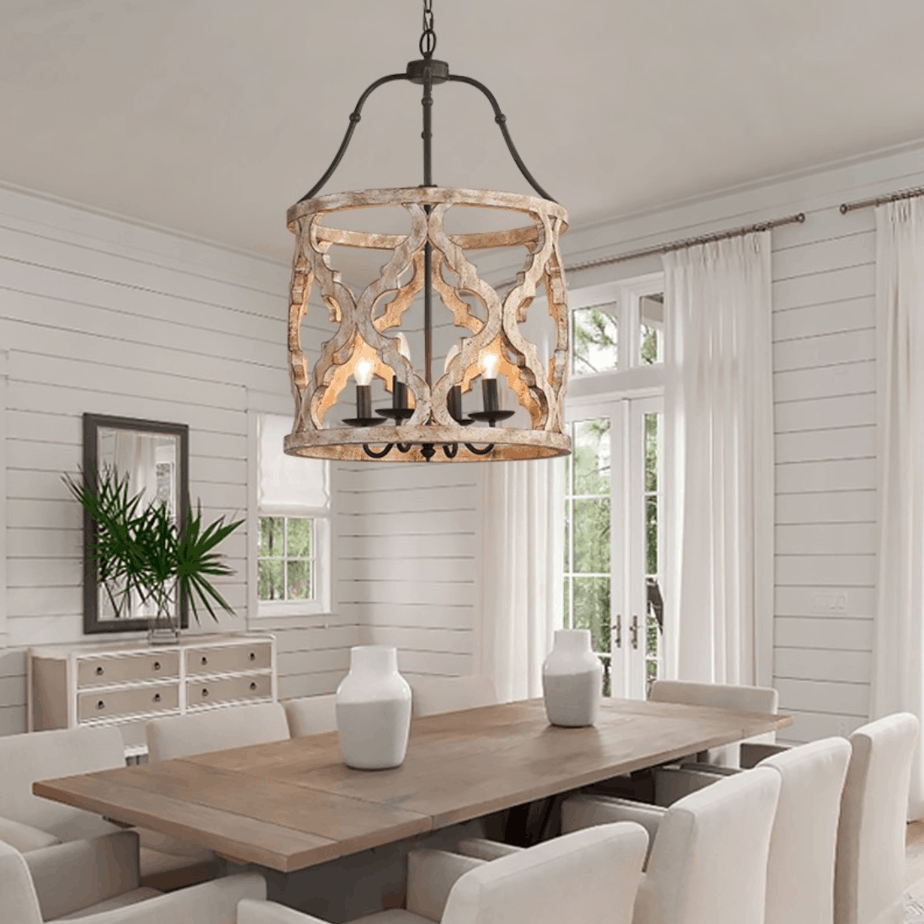carved wood chandelier