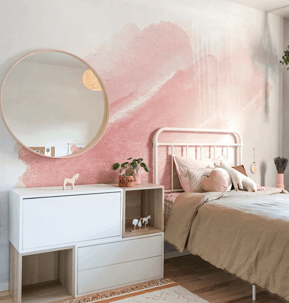 abstract pink mural