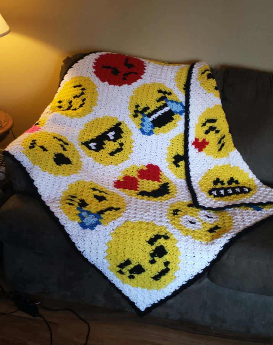 Emoji Crocheted Blanket