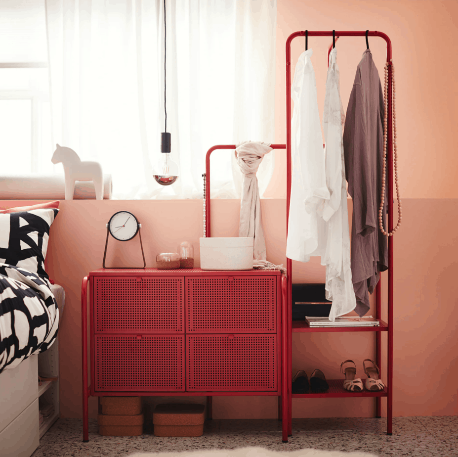 Red Clothes Rack