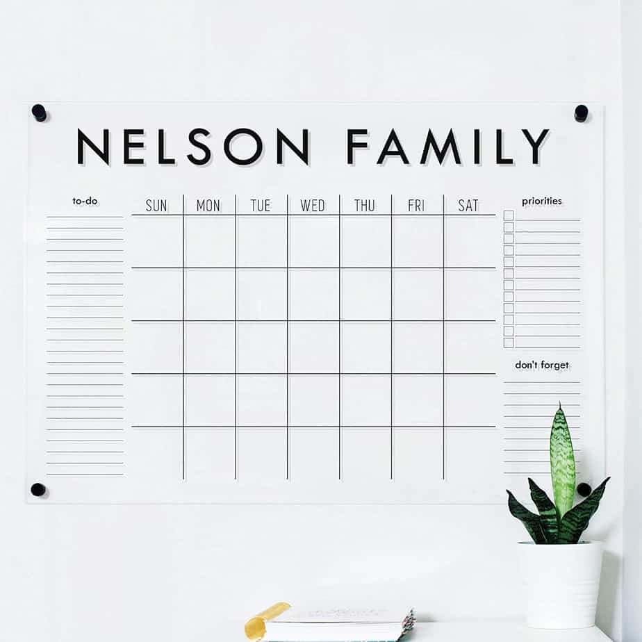 acrylic dry erase board