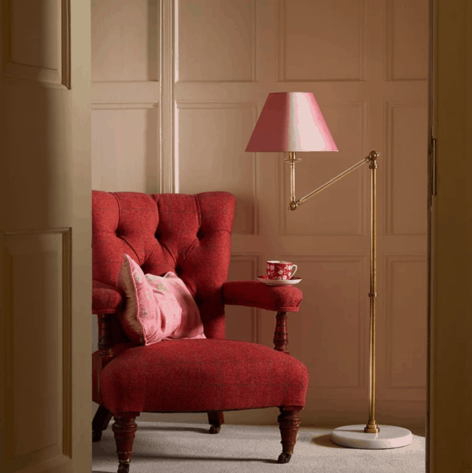 red accent chair