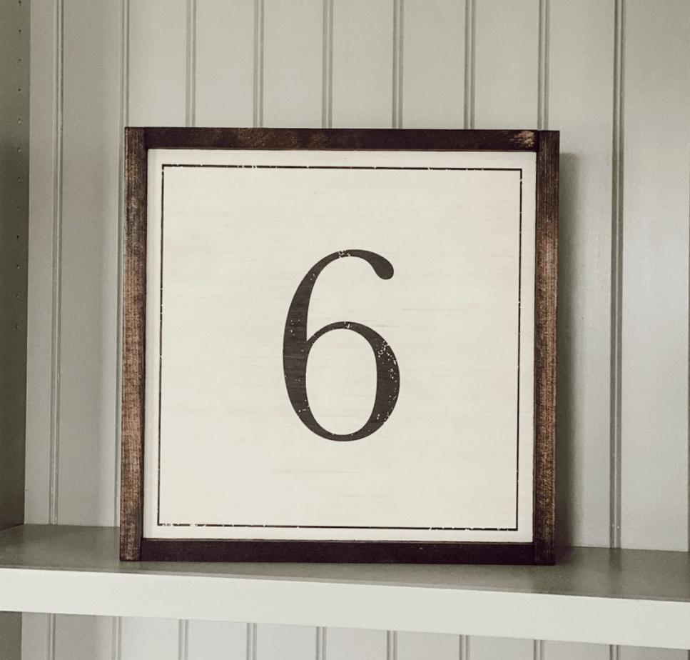 vintage number sign
