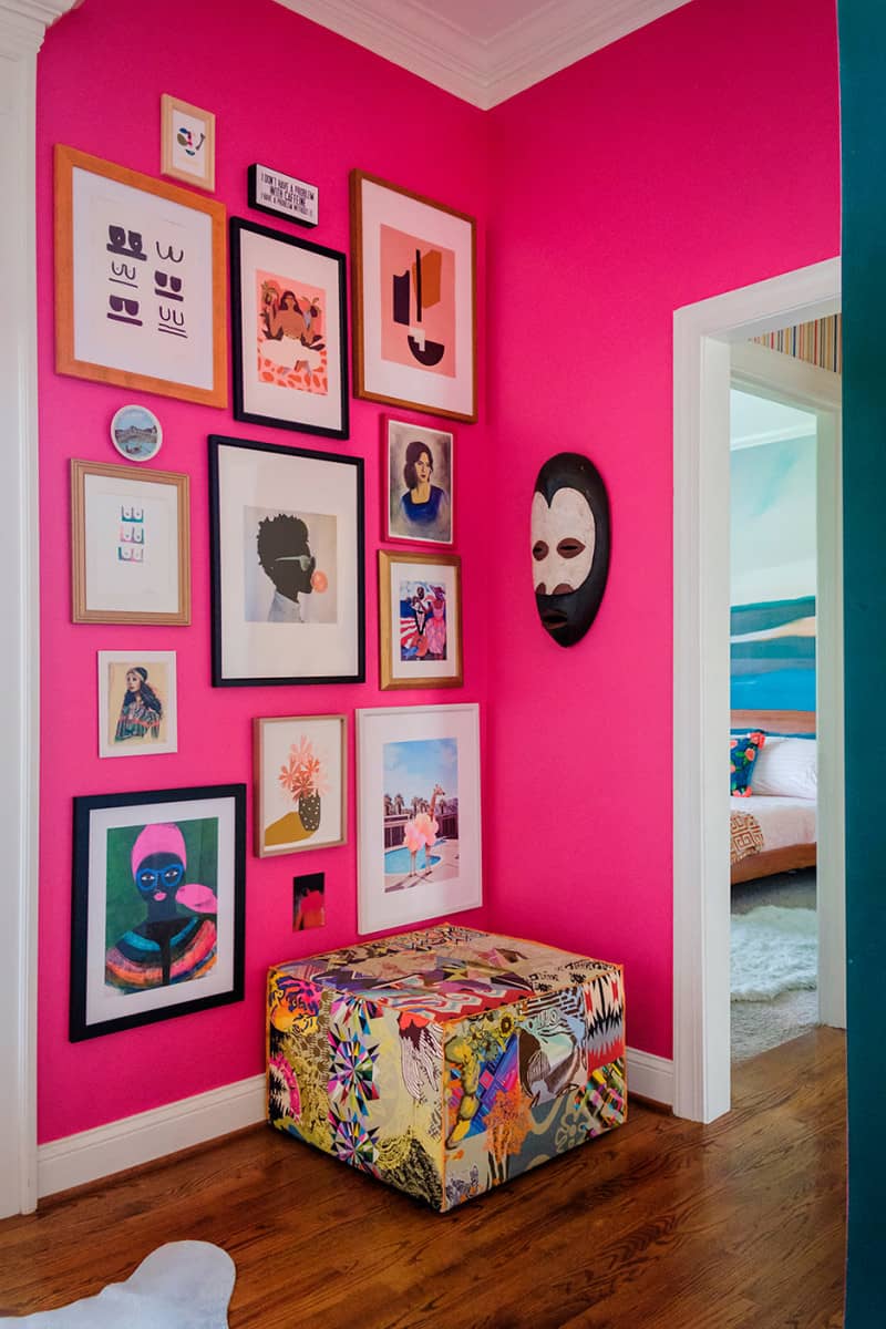 neon pink accent corner