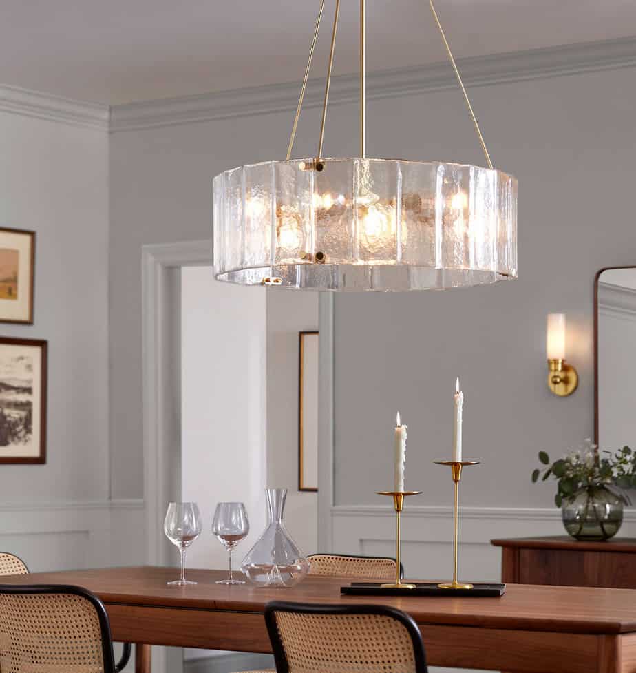 fluted glass chandelier