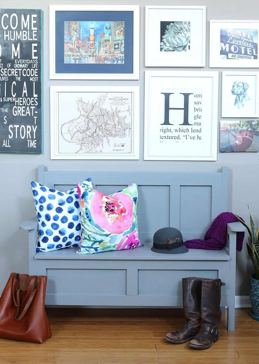 DIY Storage Bench with Back