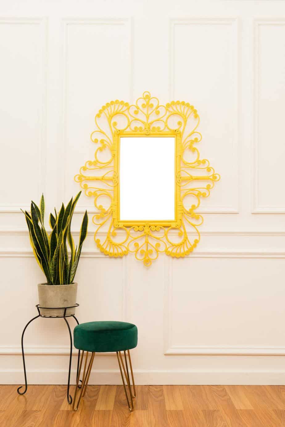 Yellow Framed Mirror