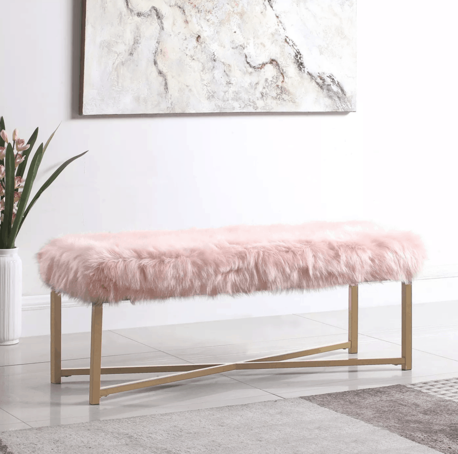Faux Fur Bench