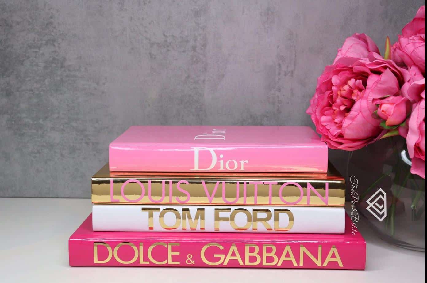pink decorative books