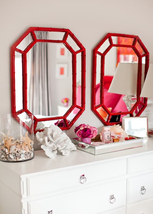 Red Bamboo Mirrors