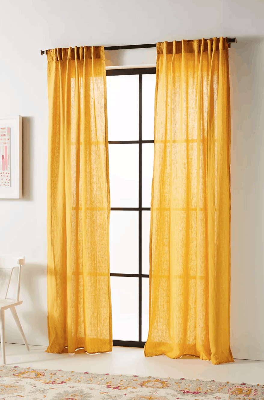 stitched linen curtains