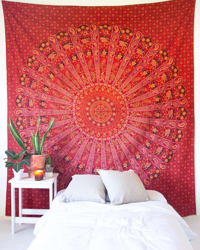 red mandala tapestry