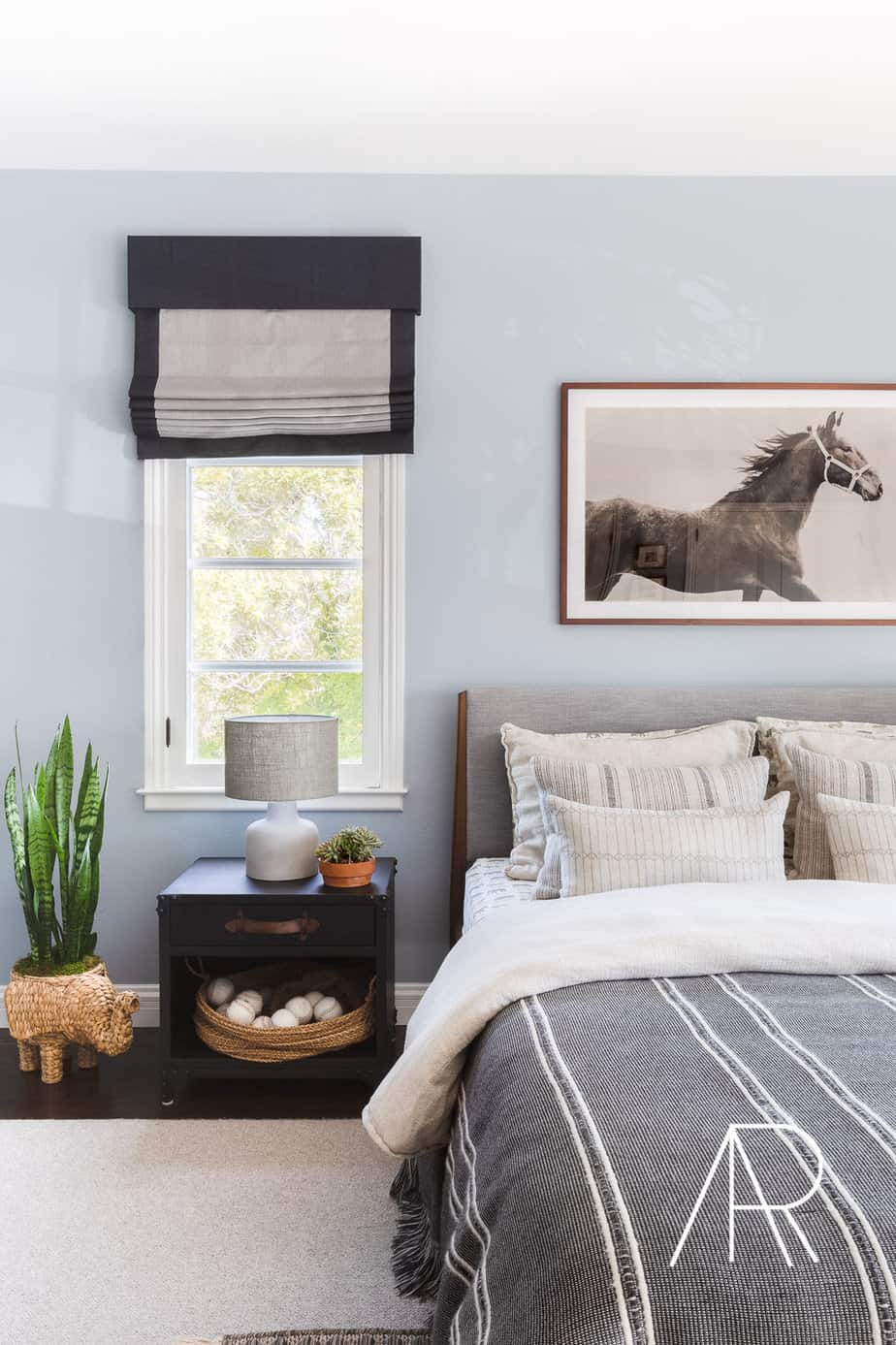 Black Gray Roman Shades
