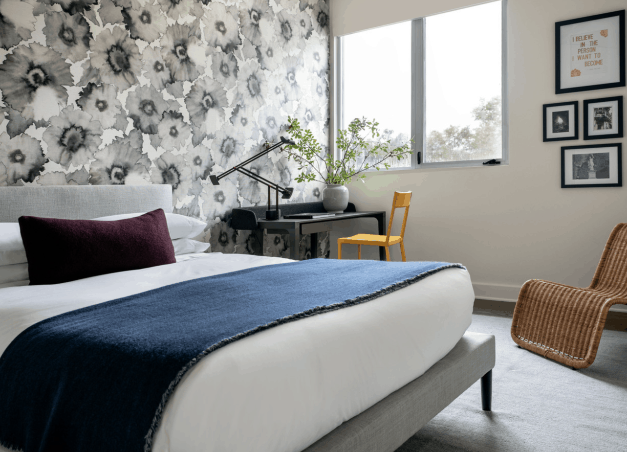 floral accent wall