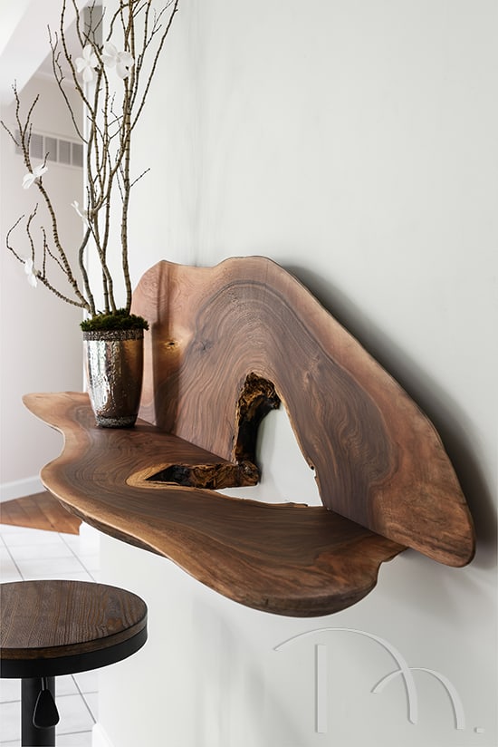 tree trunk shelf