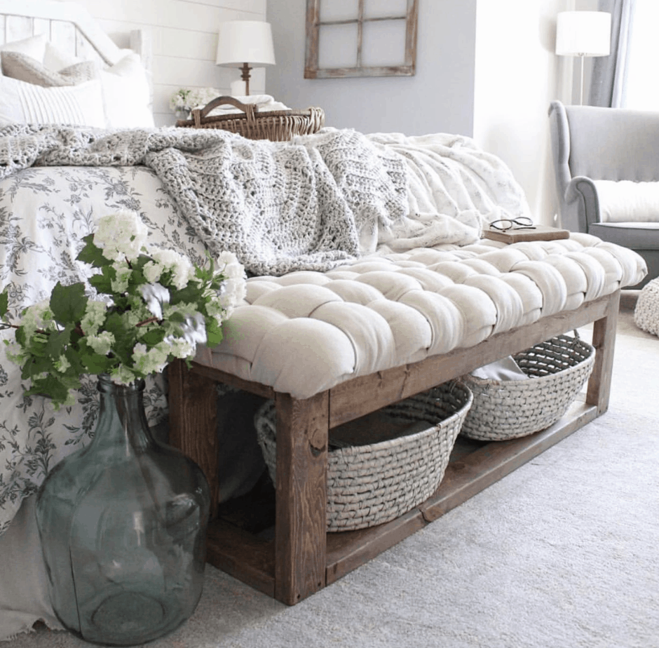 DIY Basket Weave Bench
