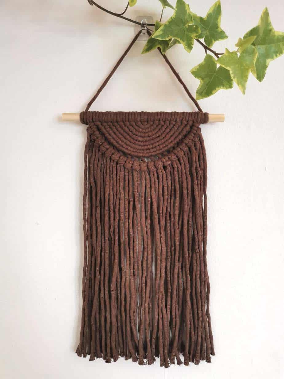 brown macrame wall hanging