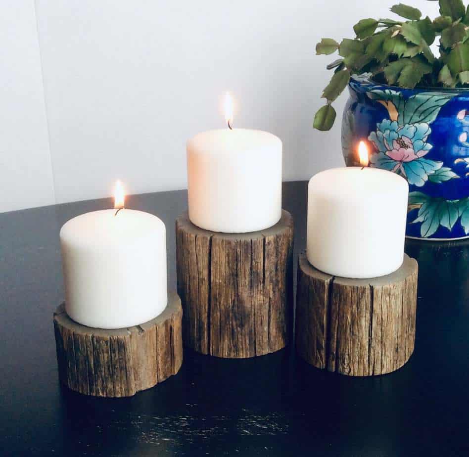 wood candle stands