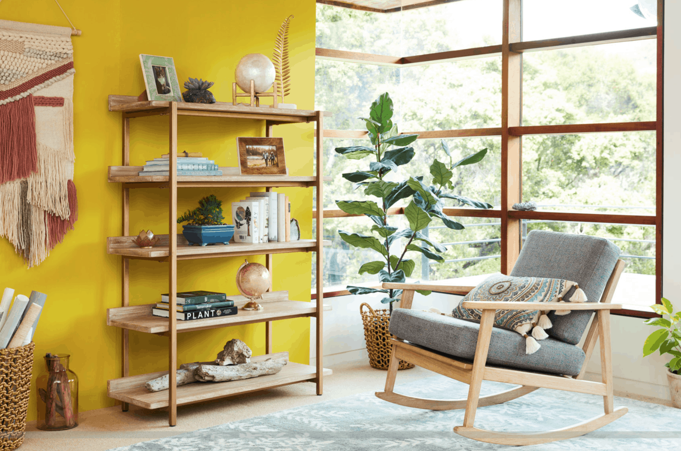 mustard accent wall