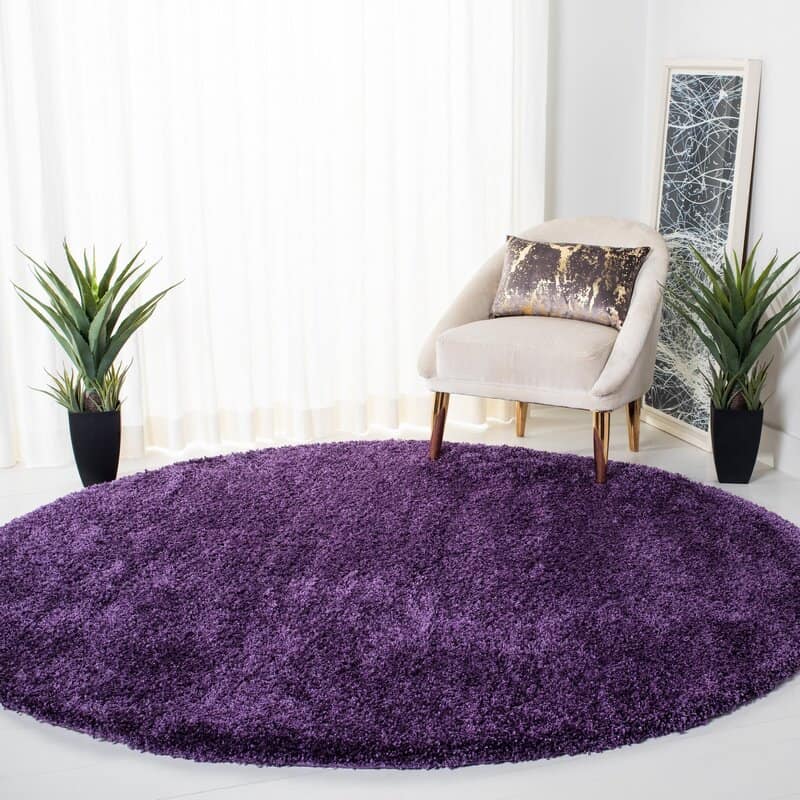 round purple rug