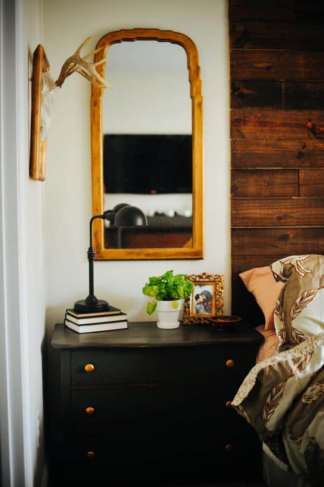 Wood framed mirror