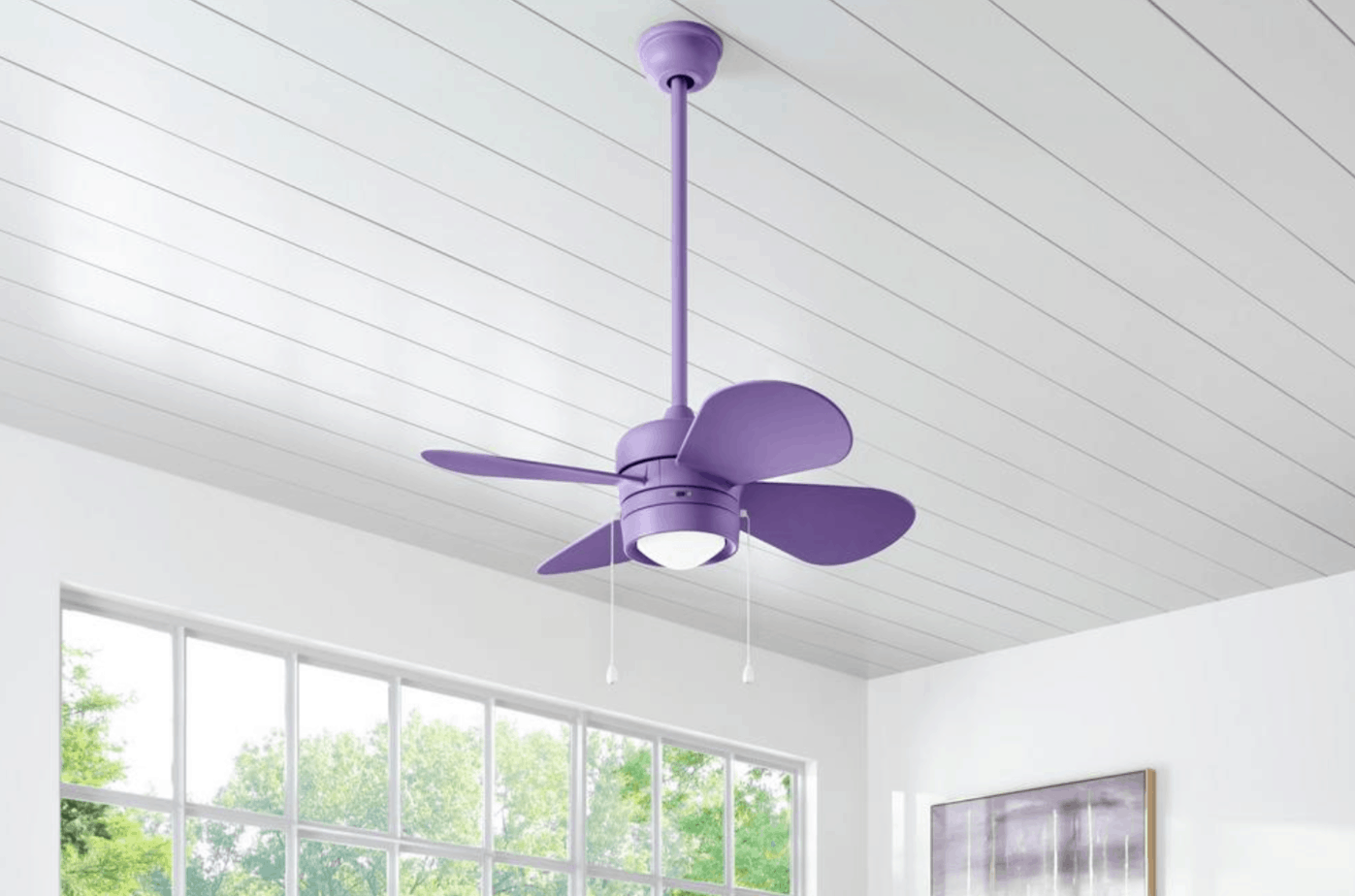 purple ceiling fan