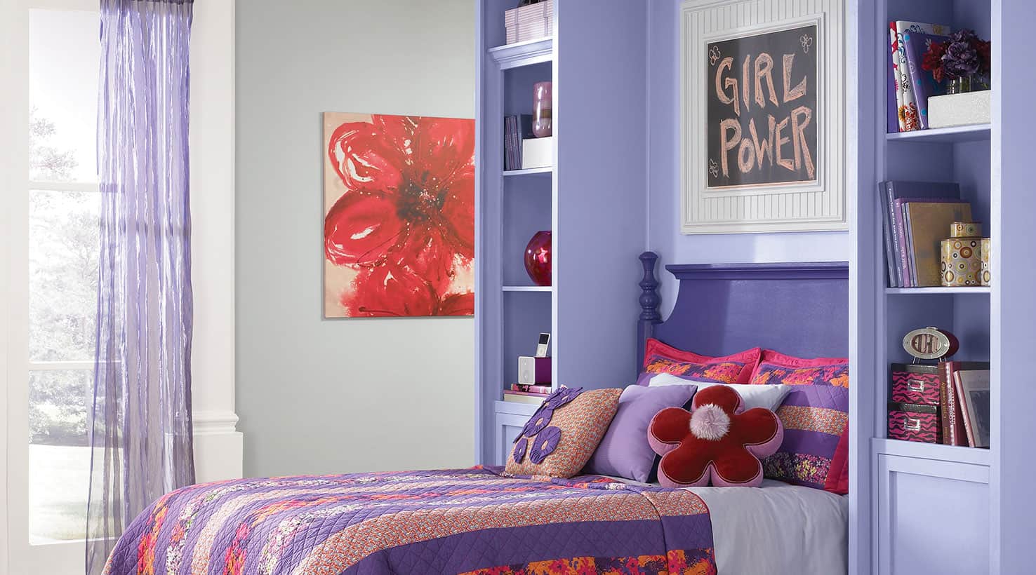 lilac and red