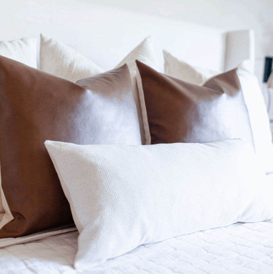 leather accent pillows