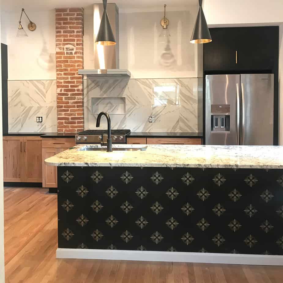 kitchen island wallpaper