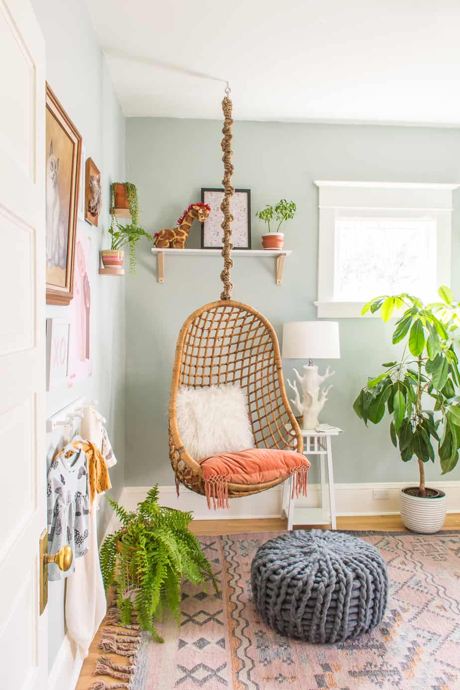 chunky knit ottoman
