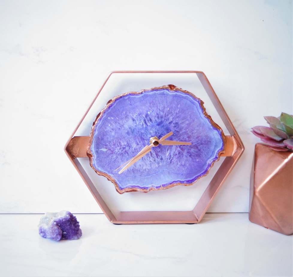 Purple Agate Clock