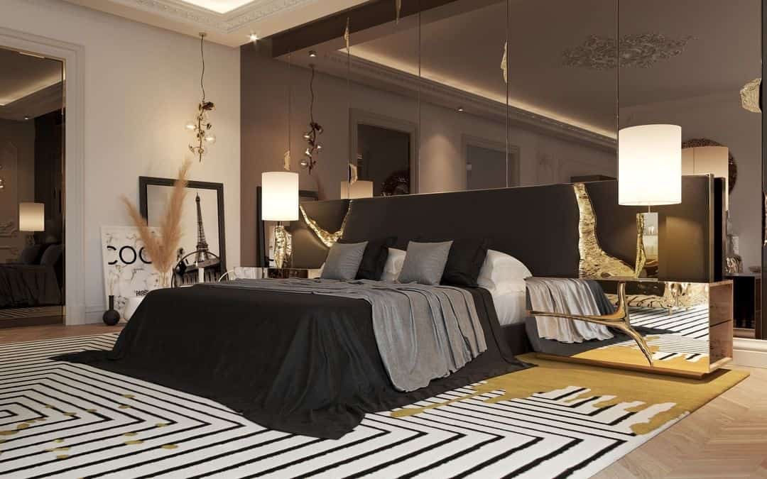 Gold Splattered Area Rug