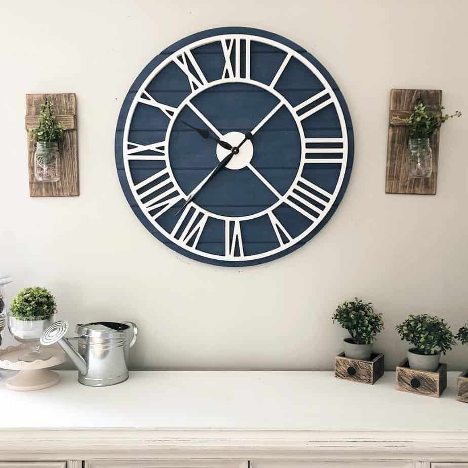 Blue Wooden Clock