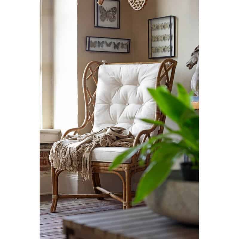 rattan wingback chair
