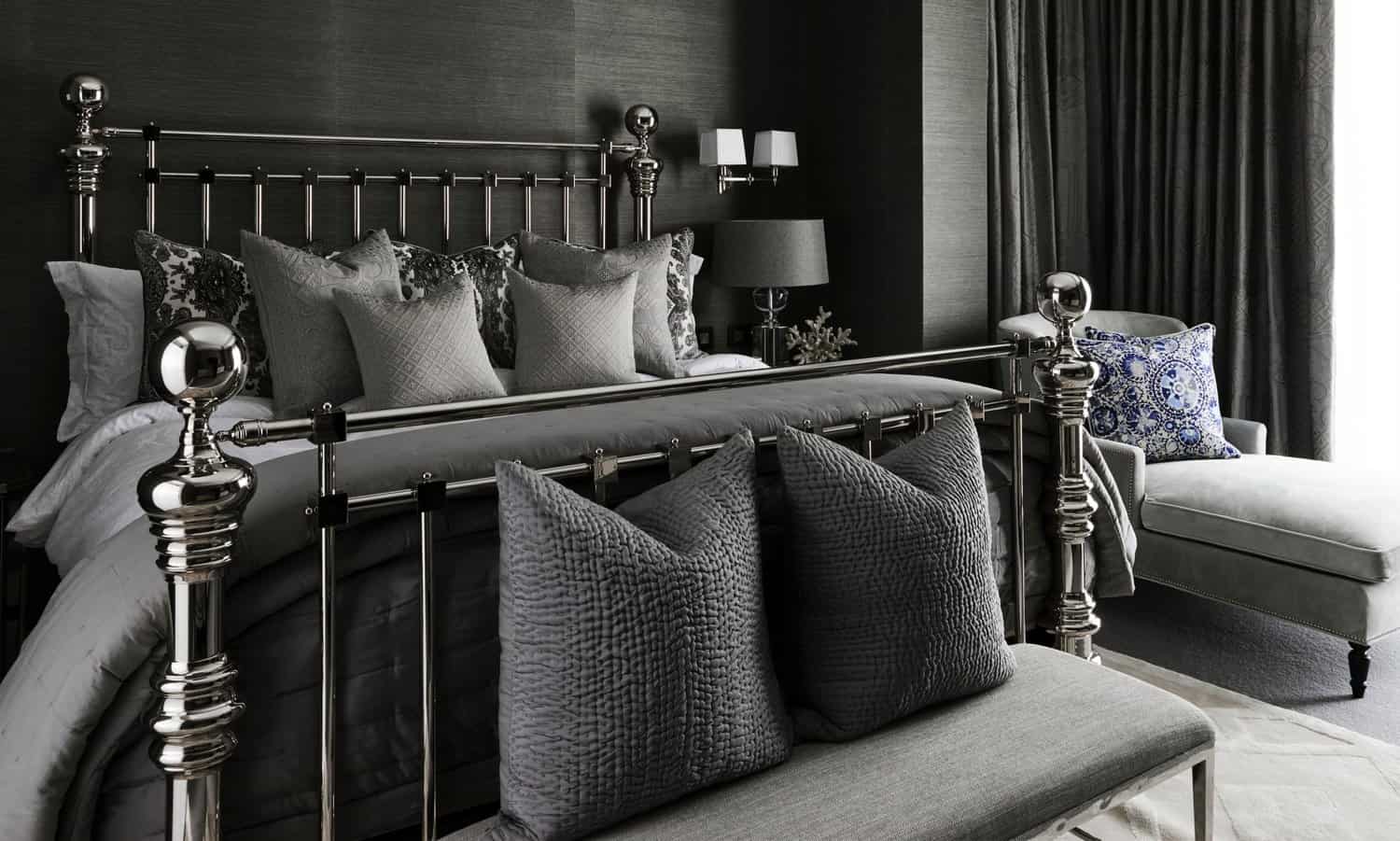 polished chrome bed