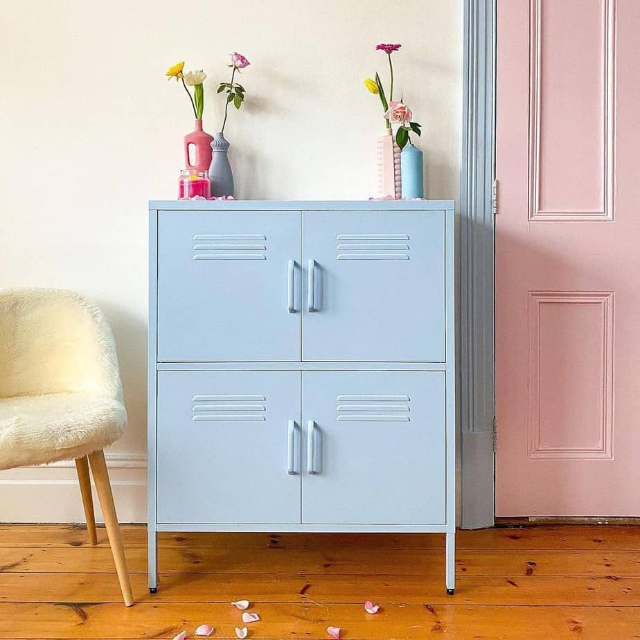 Powder Blue Locker Storage