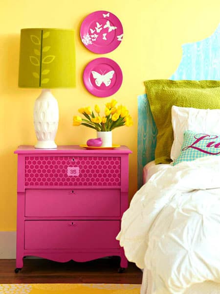 painted pink plates