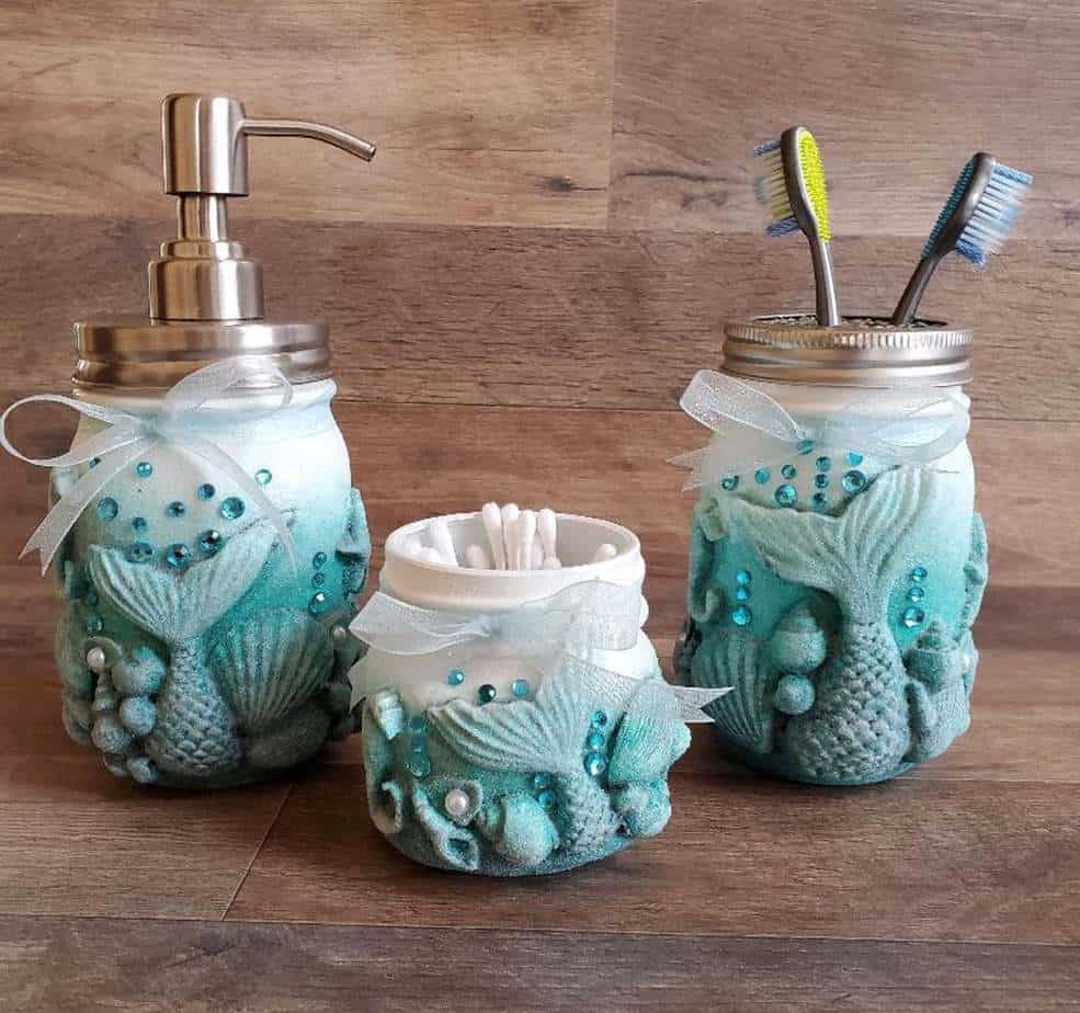blue ombre bathroom set