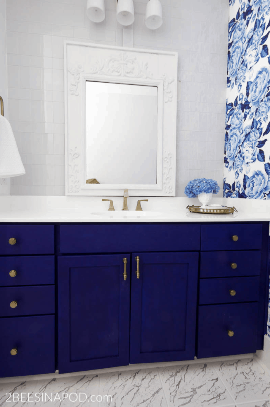 blue vanity