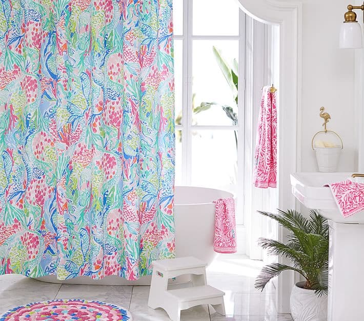 lilly pulitzer mermaid cover shower curtain