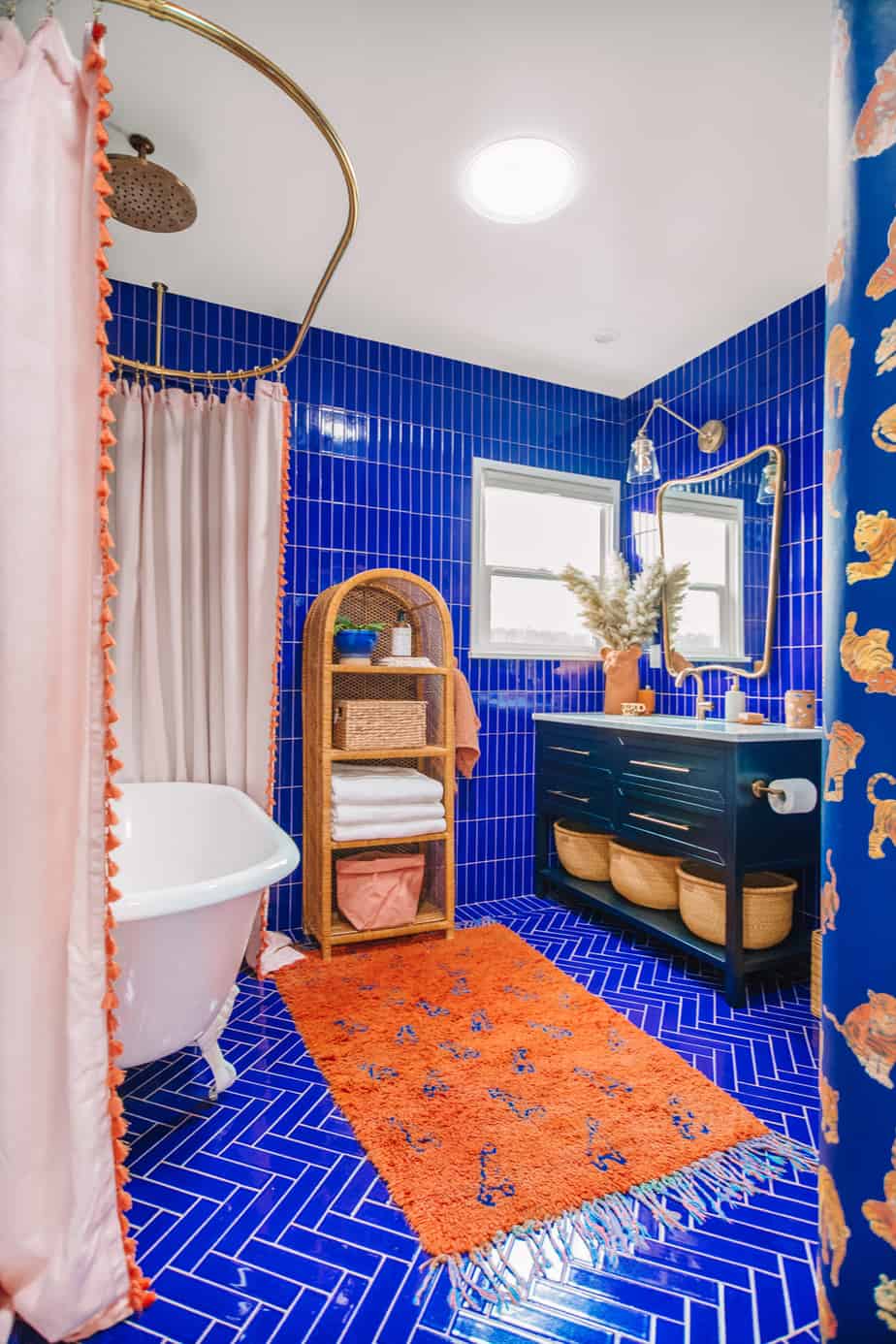 blue and terracotta
