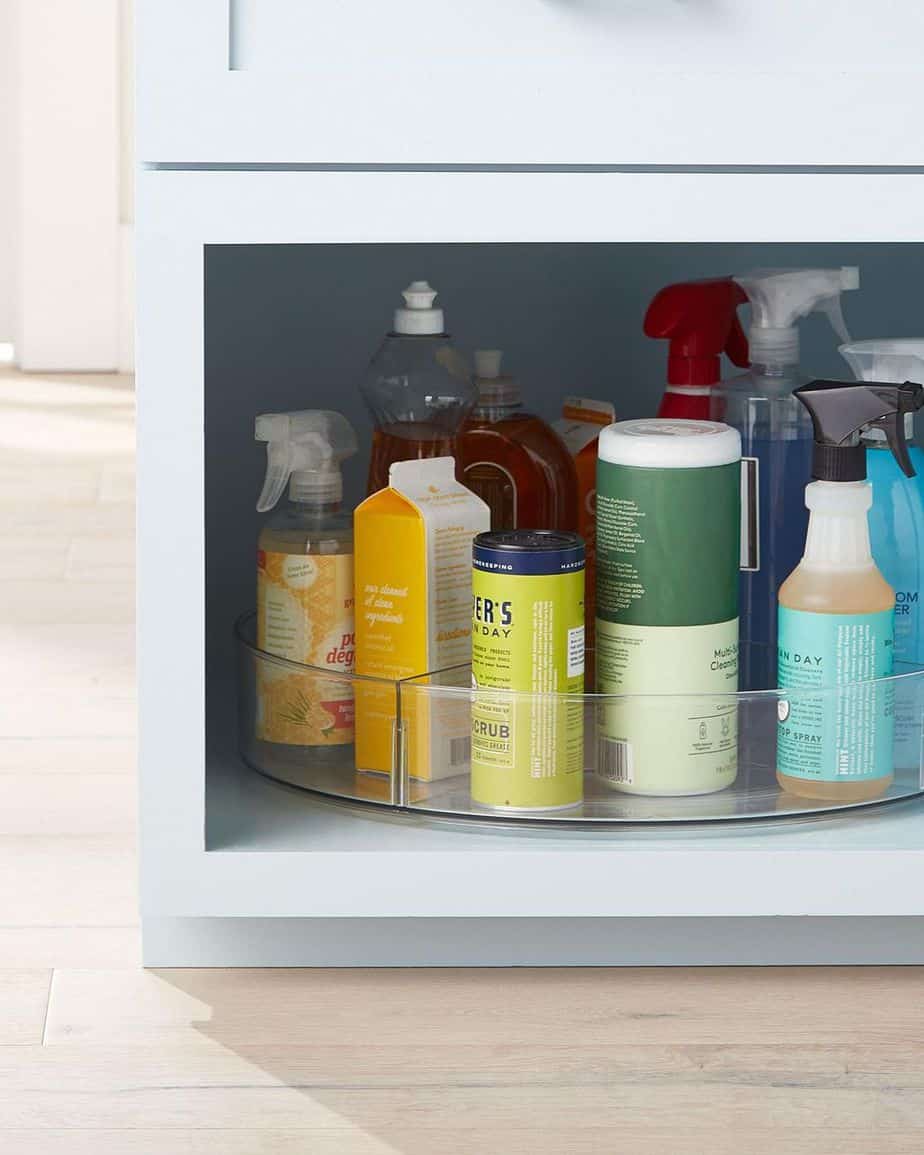 lazy susan for cleaning supplies