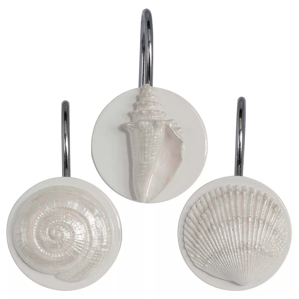 sea shell shower curtain hooks