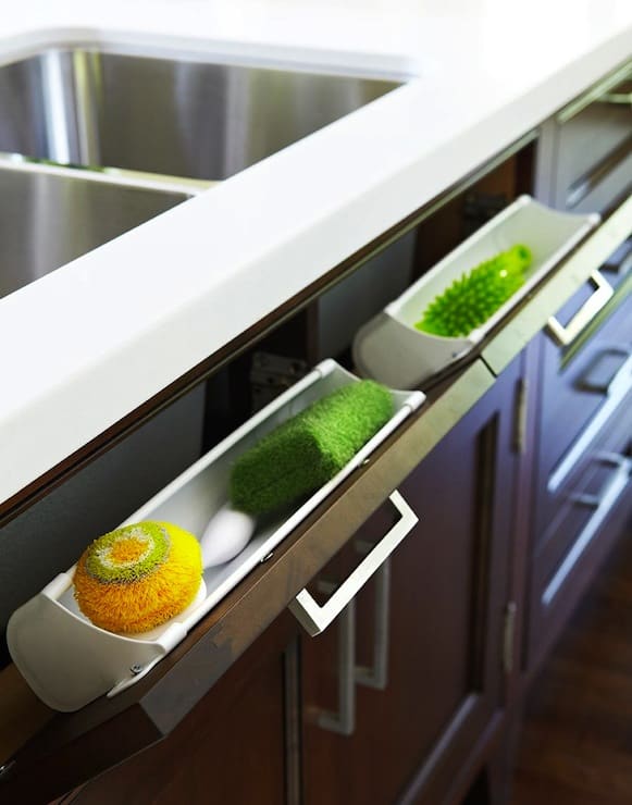 tilt out sponge drawer