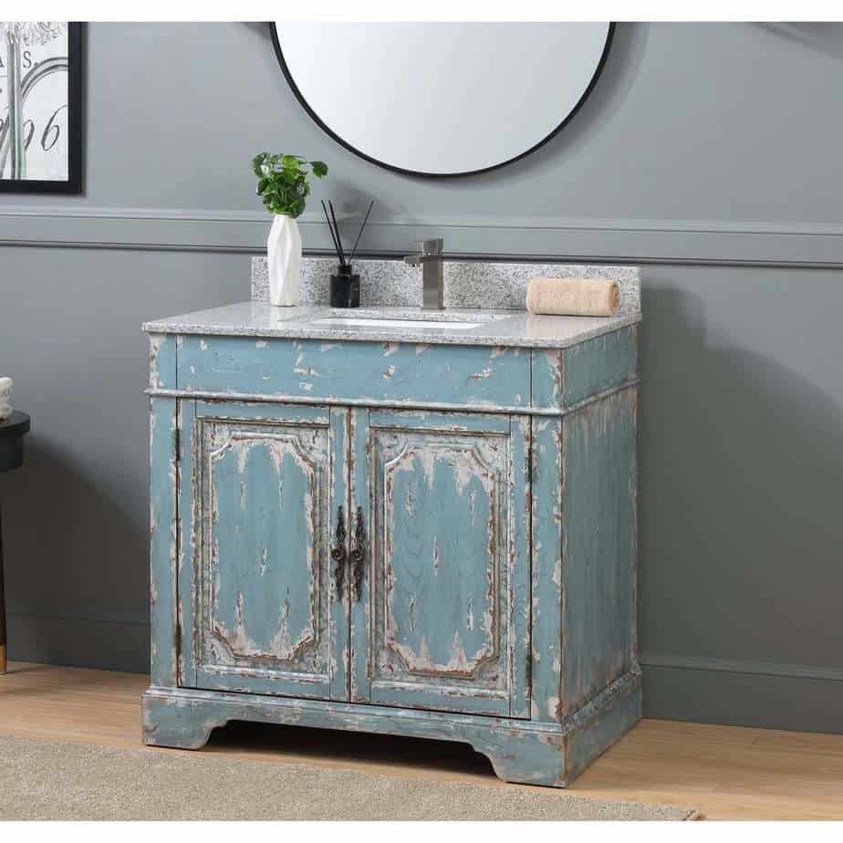 painted and distressed vanity
