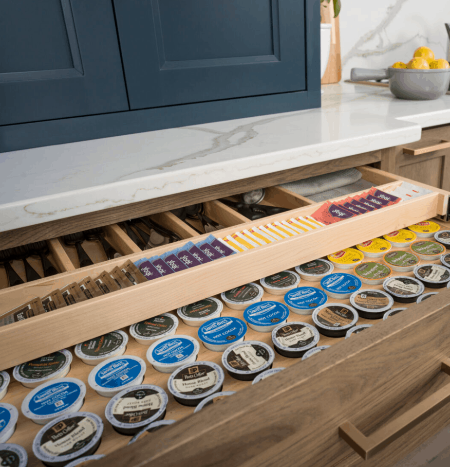 built in k cup storage